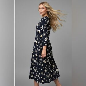 Navy Maxi Floral Dress